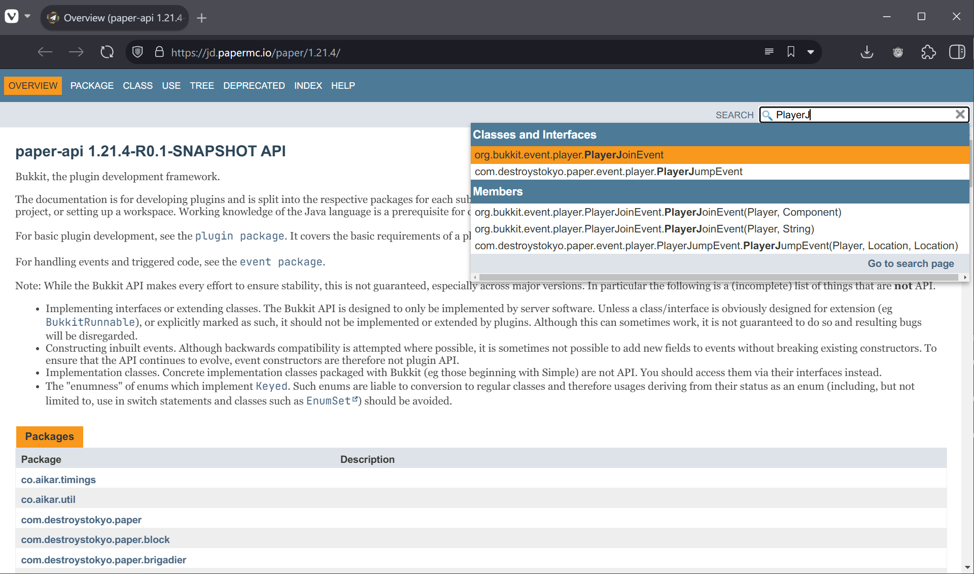 Javadoc Search